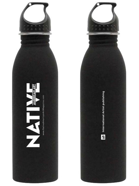 ARTISTS FAVORITE - Native American Art Magazine Logo - 26 Oz. Black Water Bottle