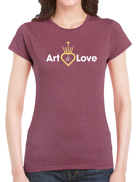 NEW! - Adult Unisex - CROWN - Art is Love T-Shirt in Plum