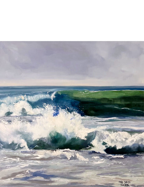 "Surge of Blue and Green" Painting by Casey Chalem Anderson